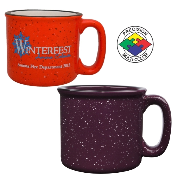 15oz two-tone speckled campfire mug with handle. Spot color.... from ASI 80093 Pyrographics / Pyrographics Line