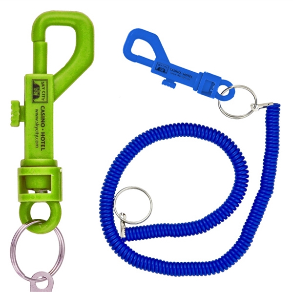 Plastic casino card coil lanyard with metal split ring and bungee... from ASI 38228 ZZ OLD/Drop - BamBams