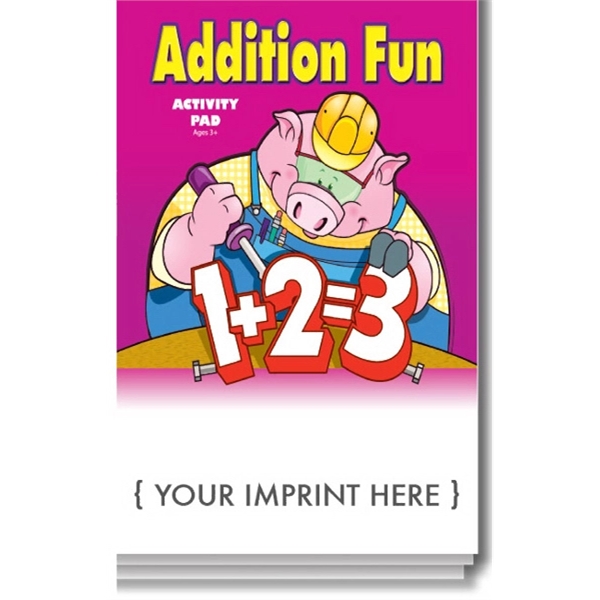 The educational Addition Fun activity pad teaches kids how to add... from ASI 45815 Coloring Book Solutions / Coloring Book Solutions™