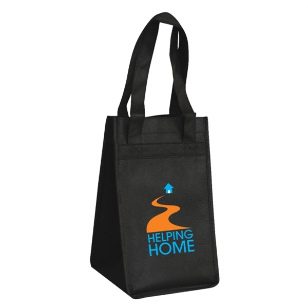 100gm non-woven polypropylene wine tote bag. Features 4 bottle sleeves to... from ASI 40544 Binaco