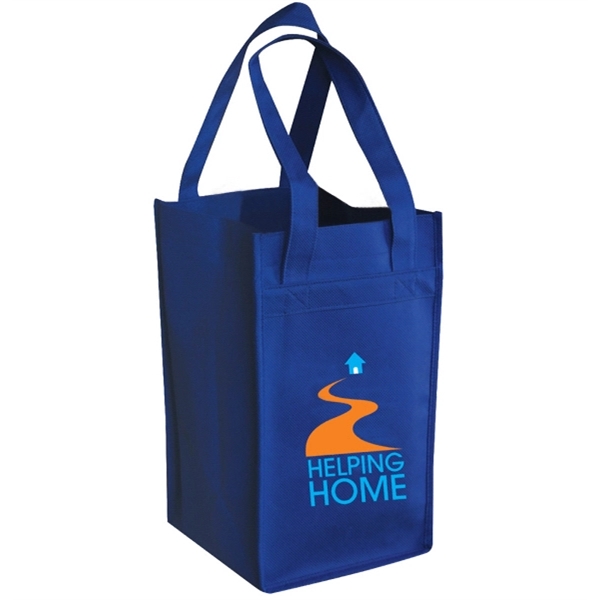 100gm non-woven polypropylene wine tote bag. Features 4 bottle sleeves to... from ASI 40544 Binaco
