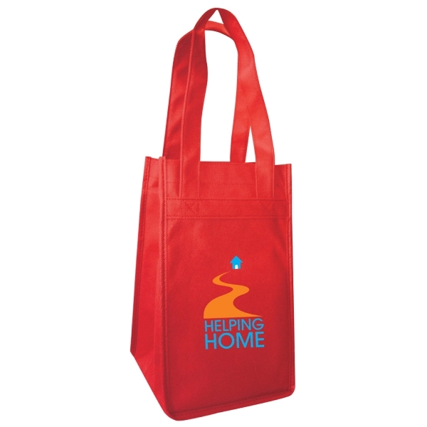100gm non-woven polypropylene wine tote bag. Features 4 bottle sleeves to... from ASI 40544 Binaco