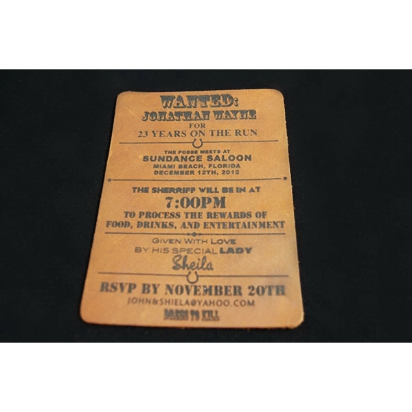 4.5" x 6" x 0.1" leatherette event and party invitations with... from ASI 92531 Unique Custom Products / UCP