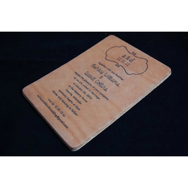 4.5" x 6" x 0.1" leatherette event and party invitations with... from ASI 92531 Unique Custom Products / UCP