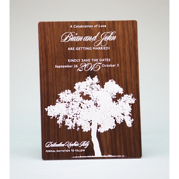 Wooden A7 invitations measure 5" x 7" and are made from... from ASI 92531 Unique Custom Products / UCP