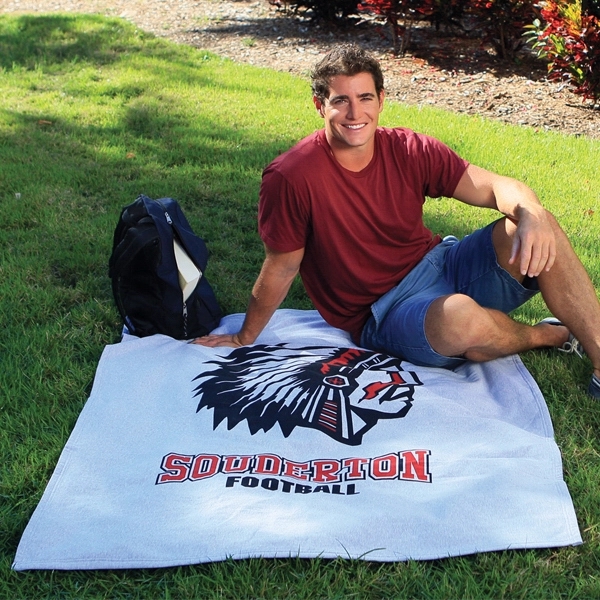 Cotton/polyester blanket with smooth jersey fabric on one side and cozy... from ASI 79750 Pro Towels