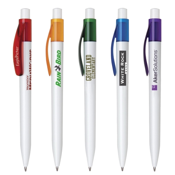 Plastic click action ballpoint pen with wide clip... from ASI 31517 Admart Products / Admart Line