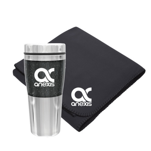 Blanket & Stainless Travel Mug Gift Set... from ASI 89971 Stuff A Mug / Stuff A Mug