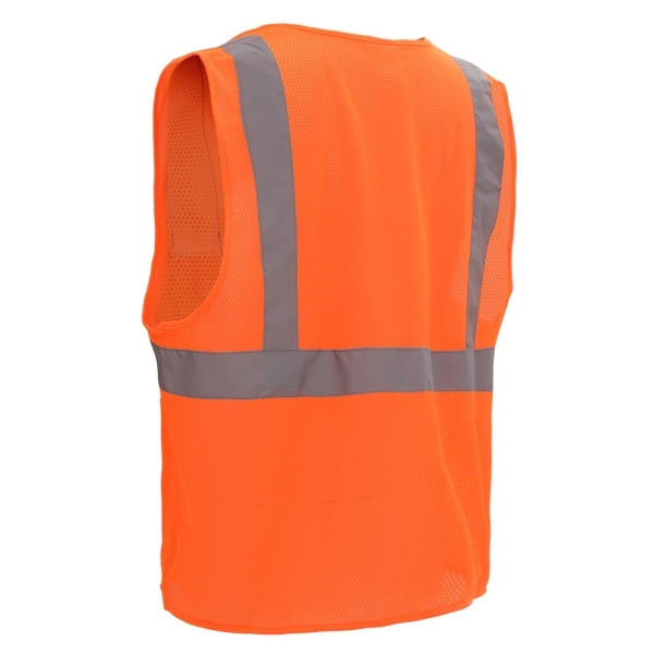 Orange safety vest with hook and loop closure and silver reflective... from ASI 58492 GSS Safety LLC / GSS Safety