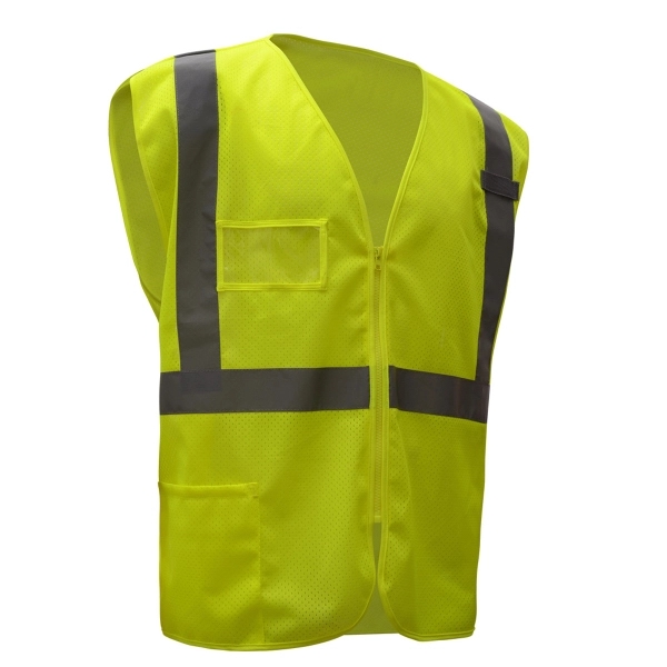 Safety vest with zipper closure and silver reflective tape and ID... from ASI 58492 GSS Safety LLC / GSS Safety