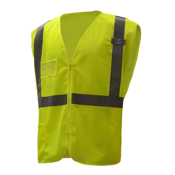 Safety vest with zipper closure and silver reflective tape and ID... from ASI 58492 GSS Safety LLC / GSS Safety