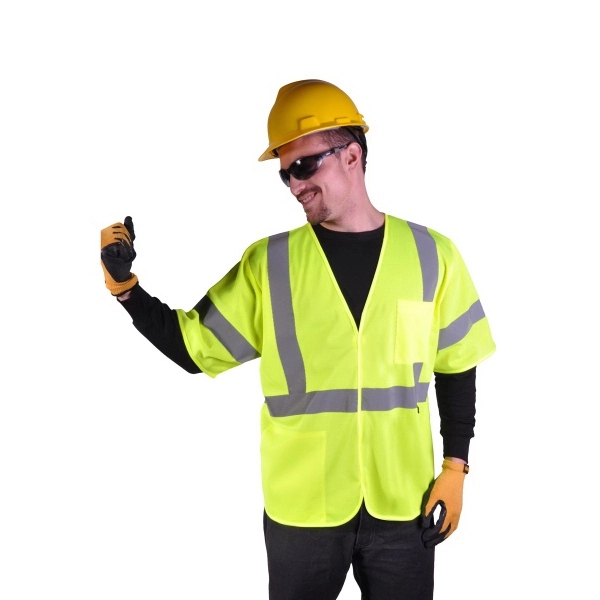 Class 3 Mesh Hook & Look Safety Vest - Lime... from ASI 58492 GSS Safety LLC / GSS Safety