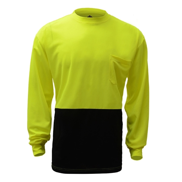 Non-ANSI Long Sleeve Safety T-Shirt With Black Bottom... from ASI 58492 GSS Safety LLC / GSS Safety