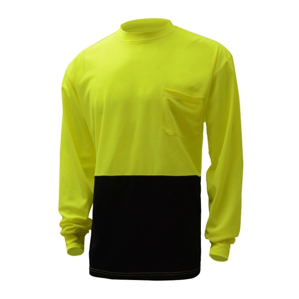 Non-ANSI Long Sleeve Safety T-Shirt With Black Bottom... from ASI 58492 GSS Safety LLC / GSS Safety