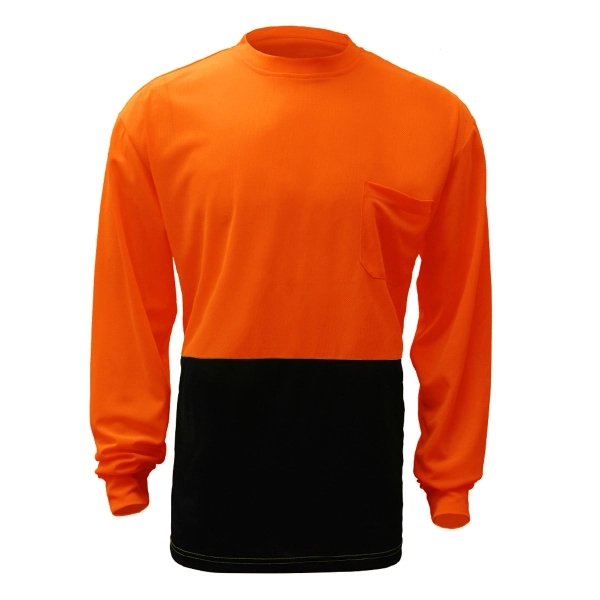 Non-ANSI Long Sleeve Safety T-Shirt With Black Bottom... from ASI 58492 GSS Safety LLC / GSS Safety