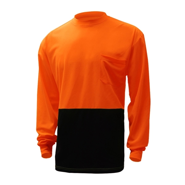 Non-ANSI Long Sleeve Safety T-Shirt With Black Bottom... from ASI 58492 GSS Safety LLC / GSS Safety
