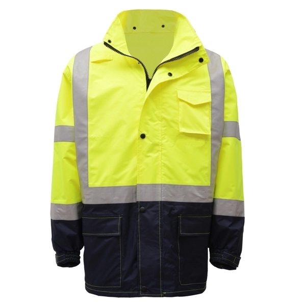 Class 3 premium hooded rain coat with black bottom.... from ASI 58492 GSS Safety LLC / GSS Safety