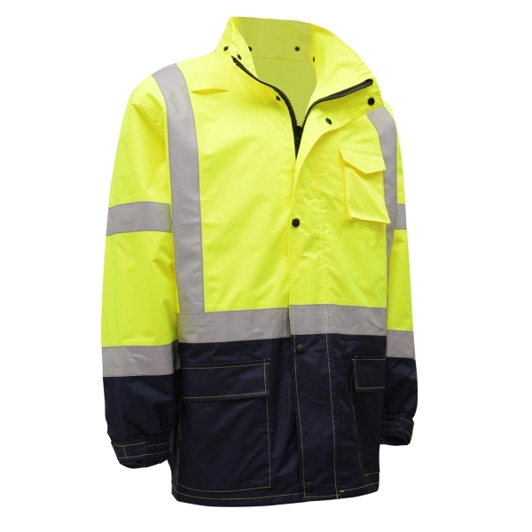 Class 3 premium hooded rain coat with black bottom.... from ASI 58492 GSS Safety LLC / GSS Safety