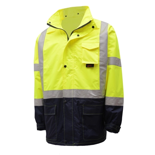 Class 3 premium hooded rain coat with black bottom.... from ASI 58492 GSS Safety LLC / GSS Safety