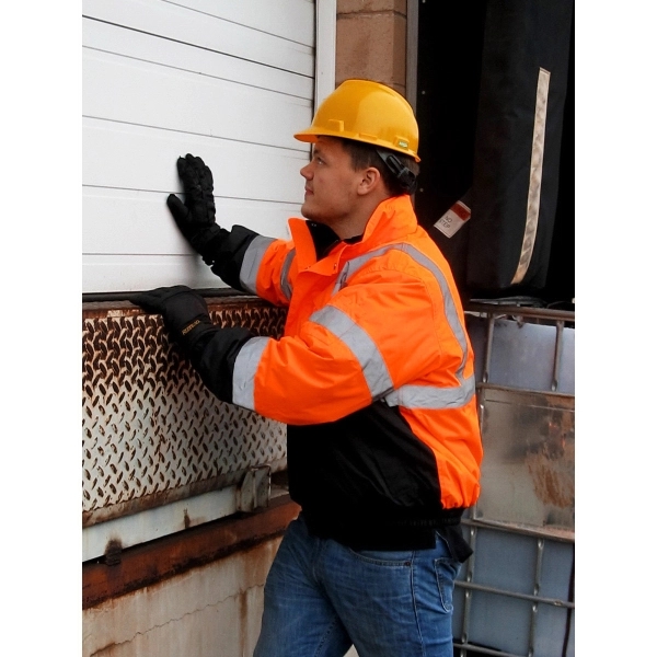 Waterproof Bomber Safety Jacket / Fixed Quilt Liner - Orange.... from ASI 58492 GSS Safety LLC / GSS Safety