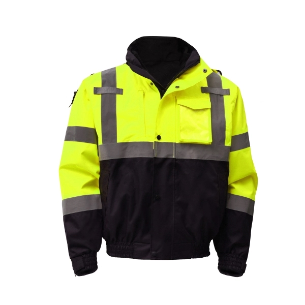 Waterproof Three Season Bomber Safety Jacket/Zip Out Liner - Lime.... from ASI 58492 GSS Safety LLC / GSS Safety