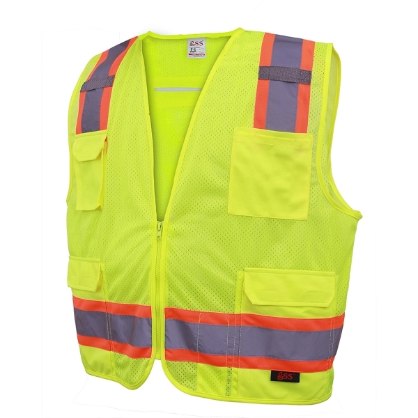 Safety vest with back opening for harness rings... from ASI 58492 GSS Safety LLC / GSS Safety