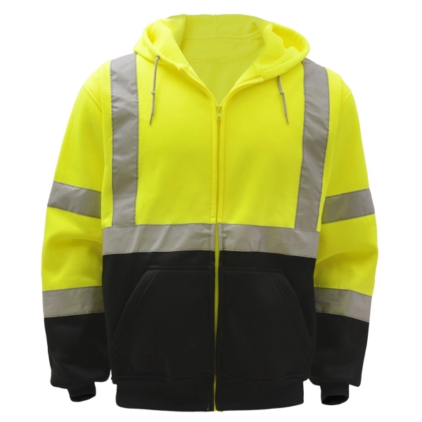 Class 3 fleece hooded full zip safety sweatshirt - Lime.... from ASI 58492 GSS Safety LLC / GSS Safety