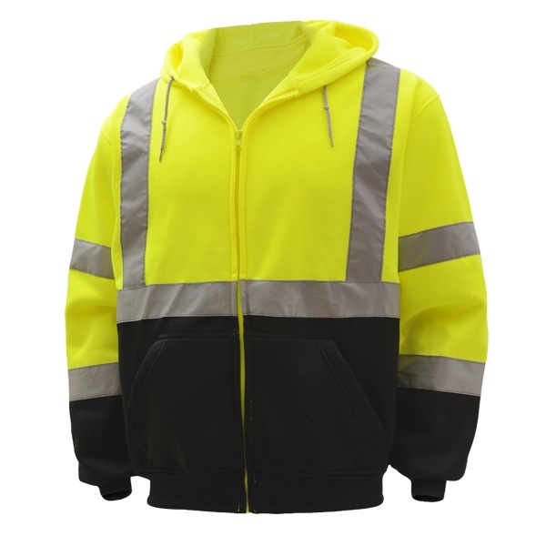 Class 3 fleece hooded full zip safety sweatshirt - Lime.... from ASI 58492 GSS Safety LLC / GSS Safety
