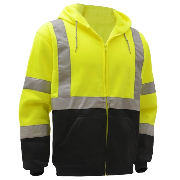 Class 3 fleece hooded full zip safety sweatshirt - Lime.... from ASI 58492 GSS Safety LLC / GSS Safety