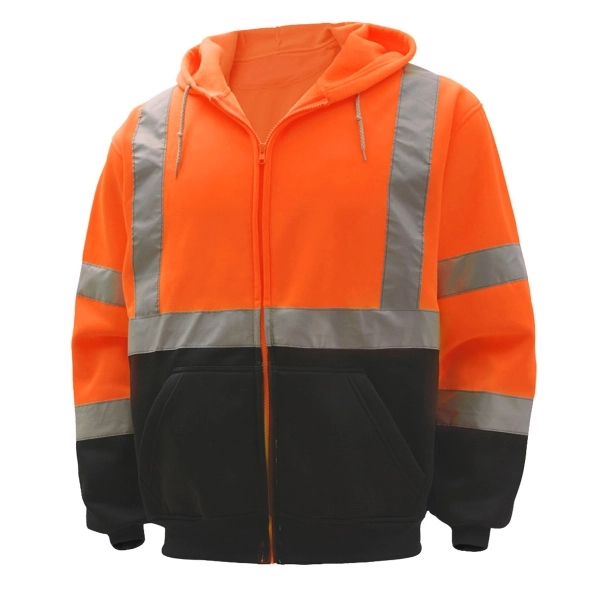 Class 3 fleece hooded full zip safety sweatshirt - Orange.... from ASI 58492 GSS Safety LLC / GSS Safety