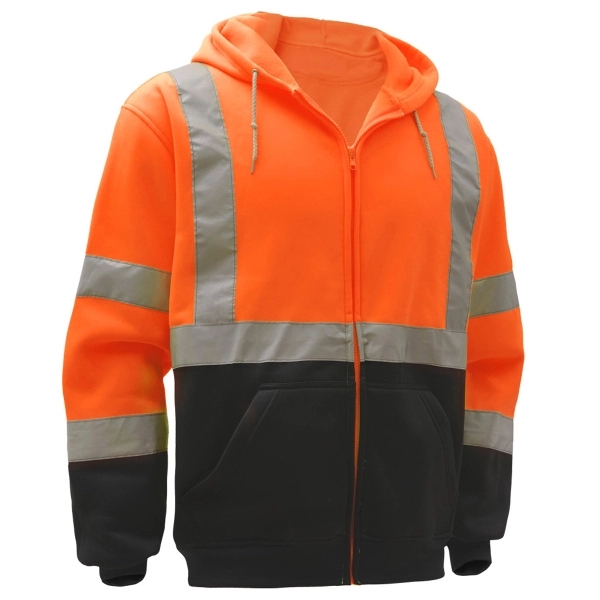 Class 3 fleece hooded full zip safety sweatshirt - Orange.... from ASI 58492 GSS Safety LLC / GSS Safety