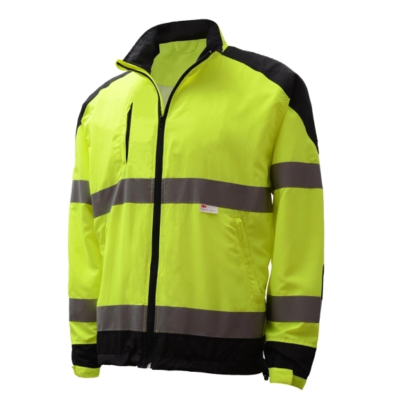 Class 3 - 3M Safety Windbreaker with Black Bottom - Lime... from ASI 58492 GSS Safety LLC / GSS Safety