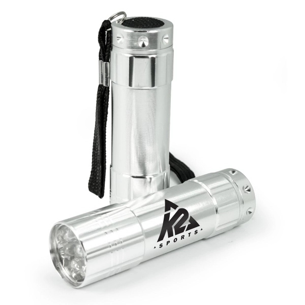 9 LED flashlight with aluminum body and wrist strap. Batteries included.... from ASI 30112 ACE Products / Ace Line