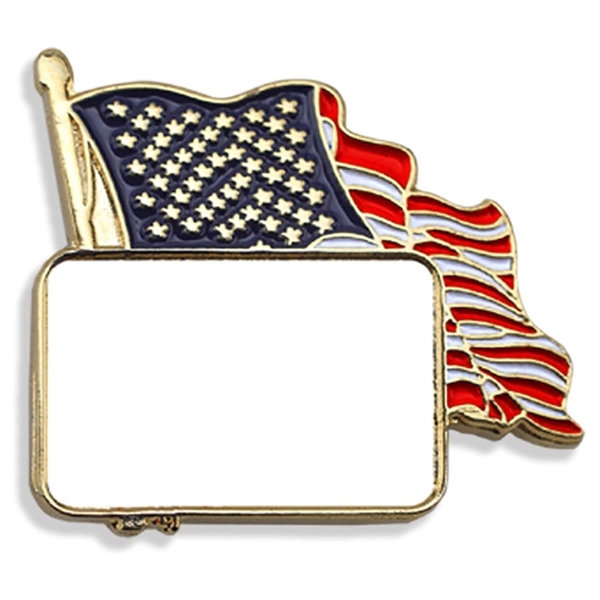 7/8" die cast metal USA flag pin with poly dome and... from ASI 52263 EMT / EMT