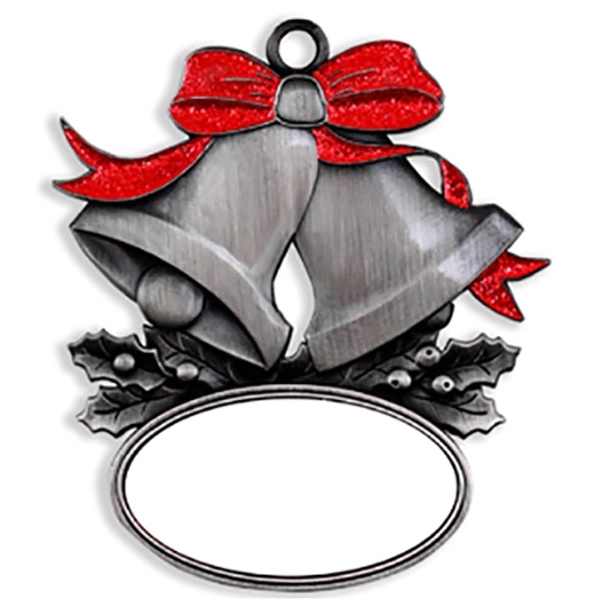 2.5" x 2.25" die cast metal Christmas bell ornament with string... from ASI 52263 EMT / EMT