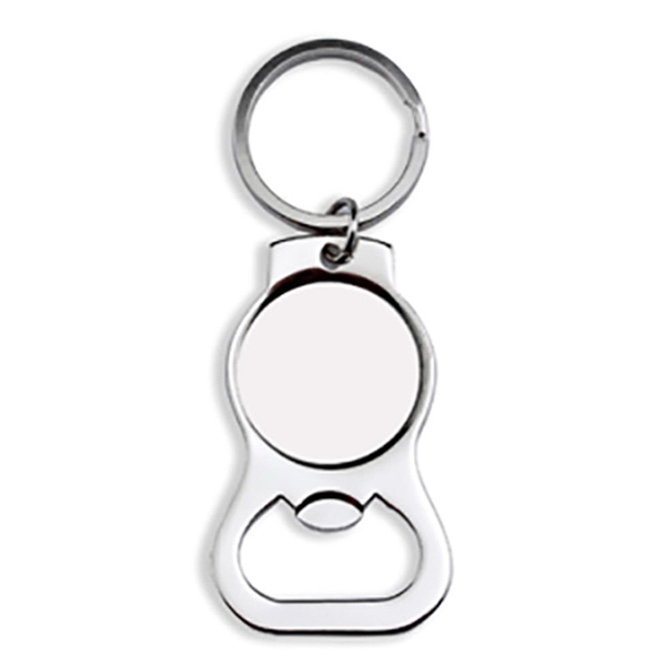 Die struck metal bottle opener with poly dome imprint and split... from ASI 52263 EMT / EMT