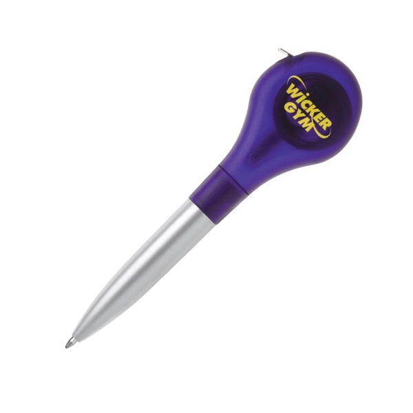 Plastic twist-action ballpoint pen with a built-in tape measure that measures... from ASI 68190 Lungsal / Lungsal