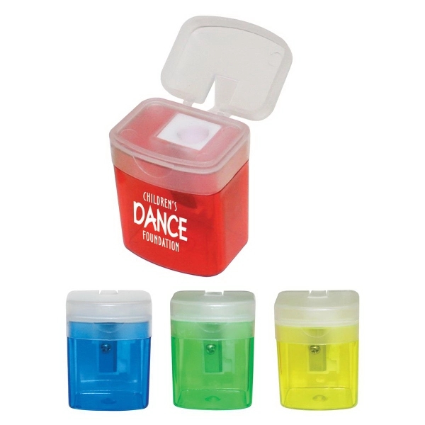Pencil Sharpener in translucent colored plastic case.... from ASI 79840 The Proinnovative Line / Proinnovative Line