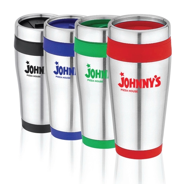 16 oz stainless steel travel tumbler. Screw-on spill-proof lid.... from ASI 30112 ACE Products / Ace Line