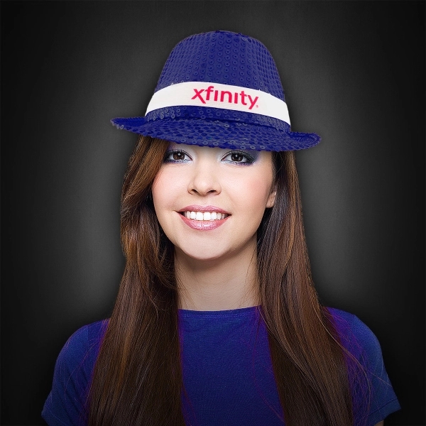 Fedora hat with sequins and imprintable band.... from ASI 42016 Brighter Promotions Inc / Chemical Light™
