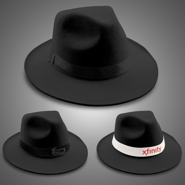 Black felt fedora hat with imprintable band.... from ASI 42016 Brighter Promotions Inc / Chemical Light (TM)