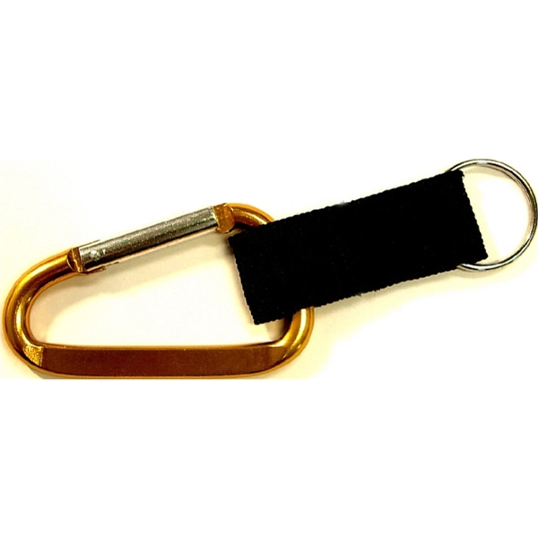 Carabiner with strap and split key ring, strong nylon strap.... from ASI 74585 Nu Promo International / Nu Promo Line