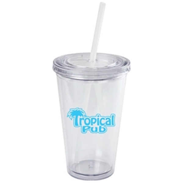 16oz. Double wall clear acrylic cup with matching twist on lid... from ASI 40544 Binaco / Binaline