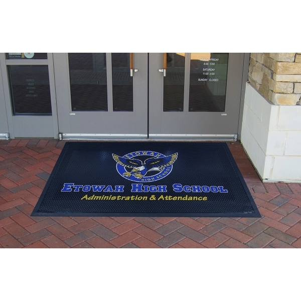 Four-color imprinted mat, molded from 100 percent Nitrile rubber.... from ASI 35750 PromoMatting by Americo