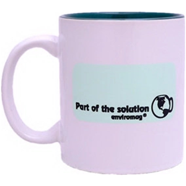 11oz White Stoneware Enviromug, spot color... from ASI 80093 Pyrographics / Pyrographics Line