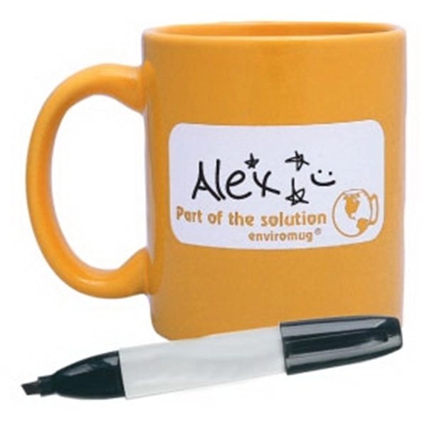 11oz White Stoneware Enviromug, spot color... from ASI 80093 Pyrographics / Pyrographics Line