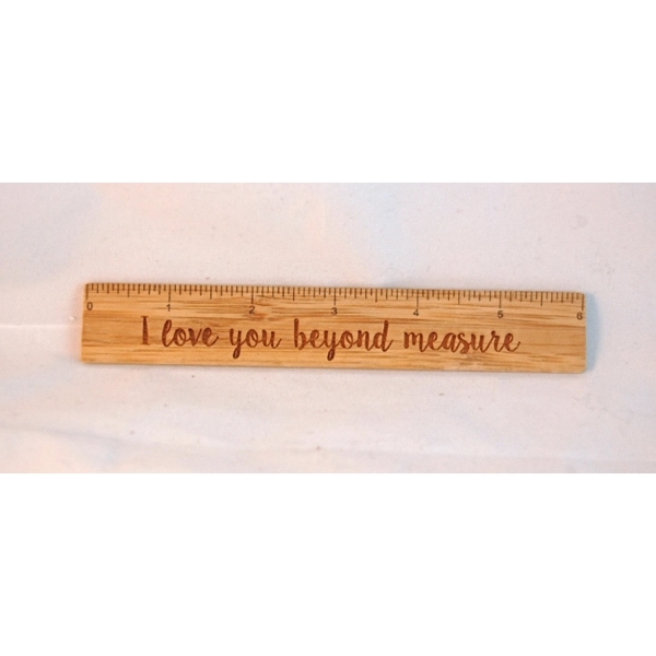 6" x 1" x 0.25" bamboo wood ruler with imperial and... from ASI 92531 Unique Custom Products / UCP