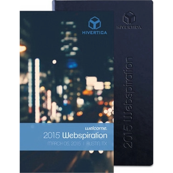 Journal with faux leather, thread-sewn cover, full-color digital tip-in page and... from ASI 91340 Journalbooks/Timeplanner Calendars