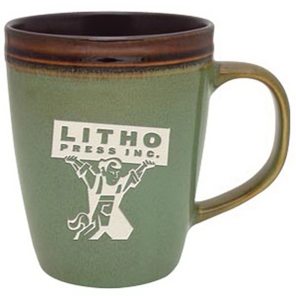 14 oz. ceramic mug with a reactive glaze design.... from ASI 71920 Moderne Glass Company Inc / Glass America®