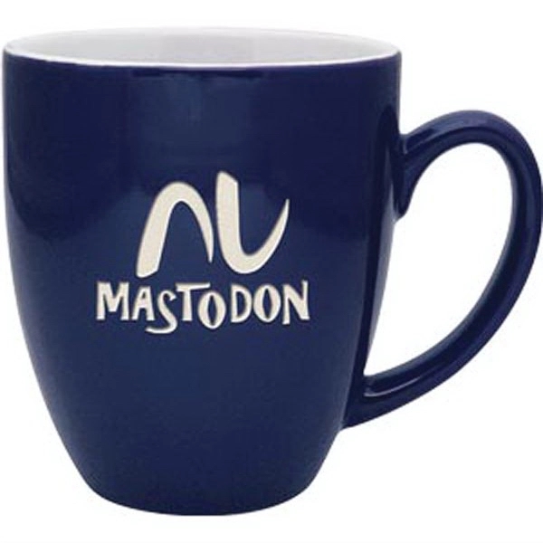 16 oz. ceramic mug available in multiple colors with an etched... from ASI 71920 Moderne Glass Company Inc / Glass America®